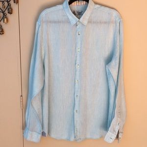 Sky blue lightweight Linen shirt XL